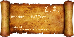 Bredák Péter névjegykártya