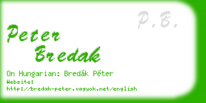 peter bredak business card