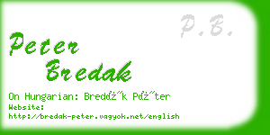 peter bredak business card